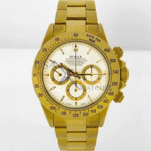 Rolex 16528 Daytona 40 mm 18k Yellow Gold White Dial Zenith