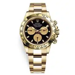 Rolex Cosmograph Daytona 116508-0009 Black Champagne Index Oyster Yellow Gold Mens Watch