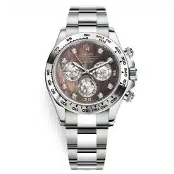Rolex Cosmograph Daytona 116509 Black MOP Gold Crystals Diamond Oyster White Gold Mens Watch