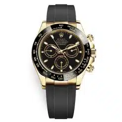 Rolex Cosmograph Daytona 116518LN Black Dial Oysterflex Yellow Gold Mens Watch