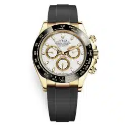 Rolex Cosmograph Daytona 116518LN White Dial Oysterflex Yellow Gold Mens Watch