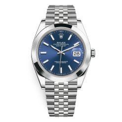Rolex Datejust 126300-0002 Blue Index Jubilee 41mm Stainless Steel Mens Watch