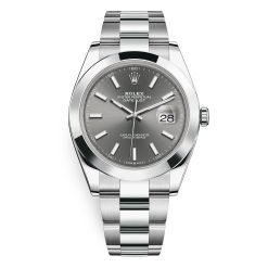 Rolex Datejust Ref: 126300-0007 Dark Rhodium Index Oyster 41mm Stainless Steel Mens Watch