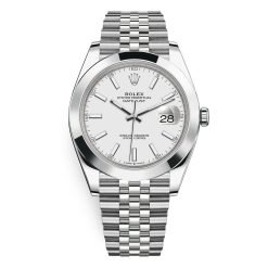 Rolex Datejust 126300-0006 White Index Jubilee 41mm Stainless Steel Mens Watch