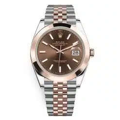 Rolex Datejust 126301-0002 Chocolate Index Jubilee 41mm Steel and Everose Gold Mens Watch