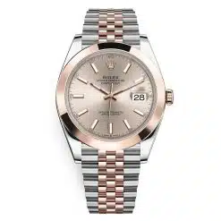 Rolex Datejust 126301-0010 Sundust Index Jubilee 41mm Steel and Everose Gold Mens Watch