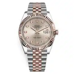 Rolex Datejust 126331-0008 Sundust Diamond Jubilee 41mm Steel and Everose Gold Mens Watch