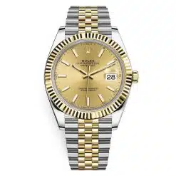 Rolex Datejust 126333 Champagne Index Jubilee 41mm Steel and Yellow Gold Mens Watch