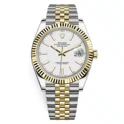 Rolex Datejust 126333-0016 White Index Jubilee 41mm Steel and Yellow Gold Mens Watch