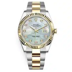 Rolex Datejust 126333 White MOP Diamond Oyster 41mm Steel and Yellow Gold Mens Watch