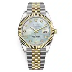 Rolex Datejust 126333 White MOP Diamond Jubilee 41mm Steel and Yellow Gold Mens Watch