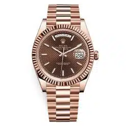 Rolex Day-Date 228235 Chocolate Diagonal Index 40mm Everose Gold Watch