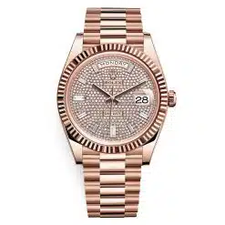 Rolex Day-Date 228235-0036 Diamond-paved 40mm Everose Gold Mens Watch