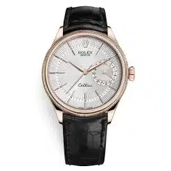 Rolex Cellini Date 50515 Silver Dial Leather Strap 39mm Men's Watch