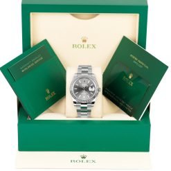 Alternative view of Rolex Datejust 126334-0013 Slate Index Oyster 41mm Stainless Steel Mens Watch