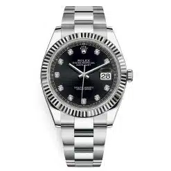 Rolex Datejust 126334-0011 Black Diamond Oyster 41mm Stainless Steel Mens Watch
