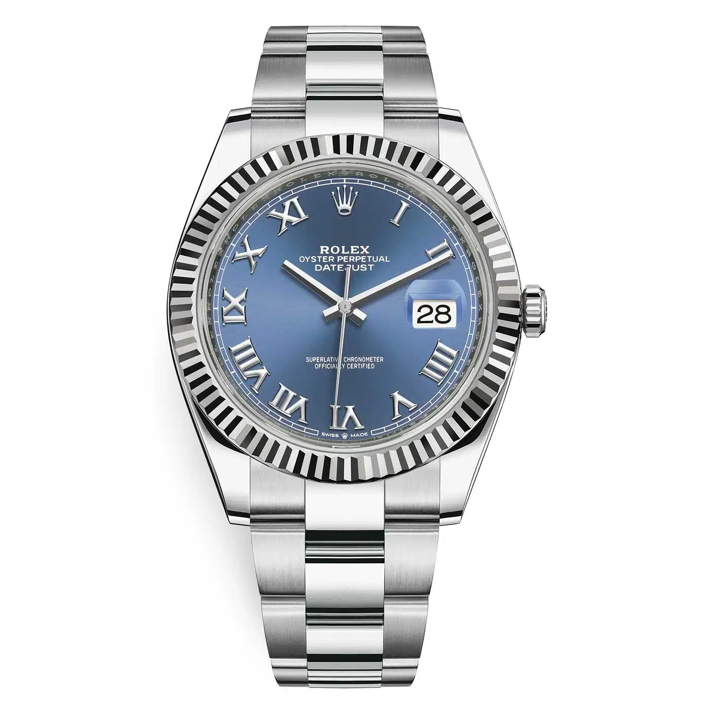 Rolex Datejust 126334-0025 Blue Roman Oyster 41mm Stainless Steel Mens Watch