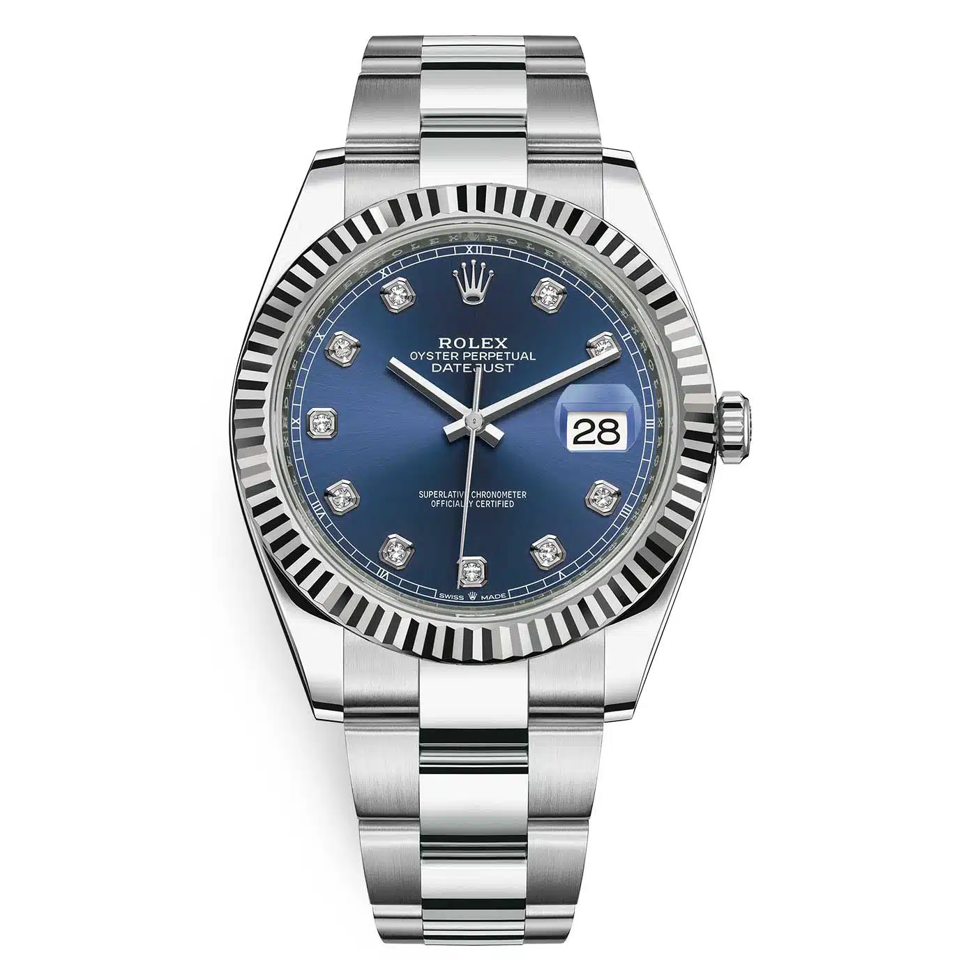 Rolex Datejust 126334-0015 Blue Diamond Oyster 41mm Stainless Steel Mens Watch