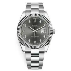 Rolex Datejust 126334-0005 Dark Rhodium Diamond Oyster 41mm Stainless Steel Mens Watch