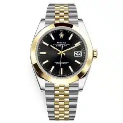Rolex Datejust 126303-0014 Black Index Jubilee 41mm Steel and Yellow Gold Mens Watch