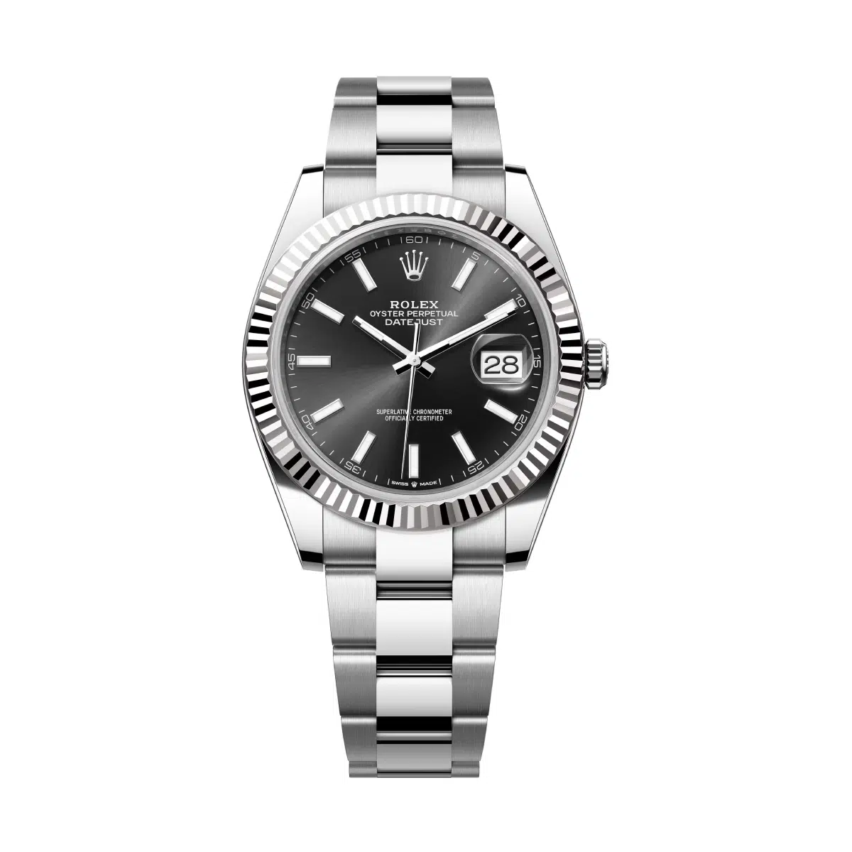 Rolex Datejust 126334-0017 Black Index Dial Fluted Bezel Oyster Bracelet