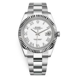 Rolex Datejust 126334-0023 White Roman Oyster 41mm Stainless Steel Mens Watch