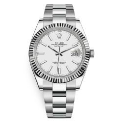 Rolex Datejust 126334-0009 White Index Oyster 41mm Stainless Steel Mens Watch