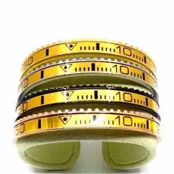 Speedometer Style Bracelet 1pcs Stainless Steel Watch Bangle, Yellow with Digits