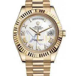 Rolex Day-date 218238 41mm 18k Yellow Gold White Roman Dial Watch