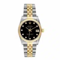 Rolex Datejust Two-tone 68273 Diamond Black Dial Watch