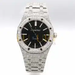 Audemars Piguet 15400ST Royal Oak Custom Diamond Black Dial Watch