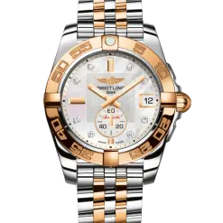 Breitling Women’s GALACTIC 36 AUTOMATIC, 36mm, Stainless Steel and 18k Rose Gold, White mother-of-pearl Dial, C37330121A2C1