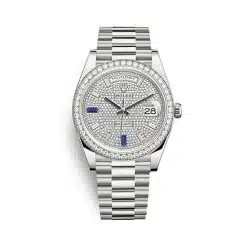 Rolex Day-Date 40mm 18k White Gold Paved With Diamonds 228349rbr Watch