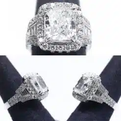 14k White Gold Engagement Ring With Diamonds