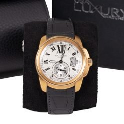 Alternative view of Cartier W7100009 Calibre Snailed Dial Black Strap 42mm Watch