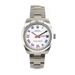 Rolex Oyster Perpetual 177200 White Roman Dial with Luminescent Markers 31mm Watch