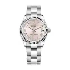 Rolex Datejust 278274-0019 Pink Roman Dial with Luminescent Markers Oyster Bracelet 31mm Watch