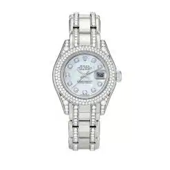 Rolex Pearlmaster 80359 Mother of Pearl Dial White Gold Diamond 40mm Watch