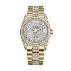 Rolex Day-Date 118388 Meteorite Diamond Dial Yellow Gold Diamond President Bracelet 36mm Watch