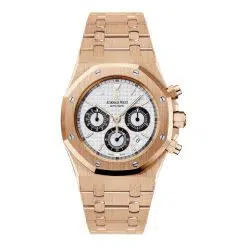 Case Shape Round Case Dimensions 41 mm Case Material 18-carat pink gold Dial Color White Crystal Sapphire Crystal Bezel 18-carat pink gold Water Resistance 50 m Case Back Band Material 18-carat pink gold Color/Finish White Clasp Folding clasp Movement Selfwinding