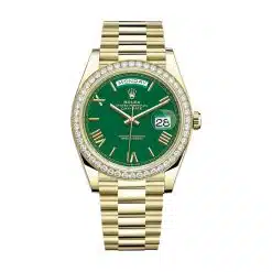 Rolex Day Date 228348RBR-0006 Green Dial Diamond Bezel
