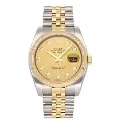 Rolex Datejust 116233 Two-Tone Champagne Diamond Dial 36mm Jubilee Watch