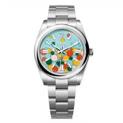 Rolex Oyster Perpetual 124300-0008 Turquoise blue Celebration Dial