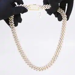 Old Cuban Diamond Pavé-Set 22" 37.64ct Two-Tone Chain