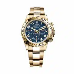 Rolex 116508 Cosmograph Daytona Blue Arabic Dial 18K Yellow Gold Oyster 40mm Watch