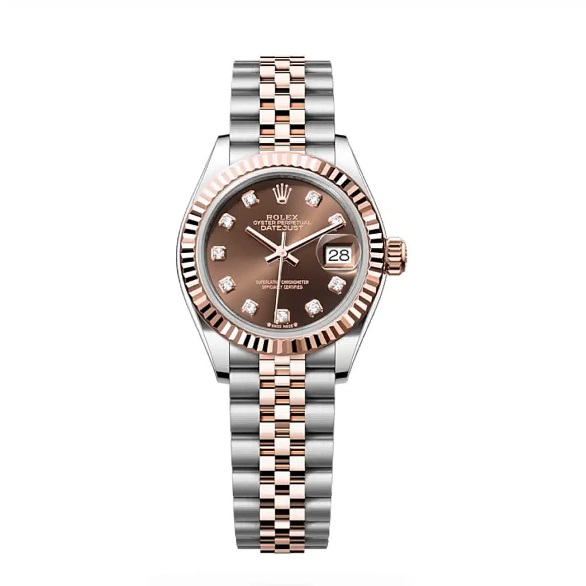 Rolex Lady-Datejust 279171-0011 28mm Chocolate Diamond Jubilee Stainless Steel and Rose Gold