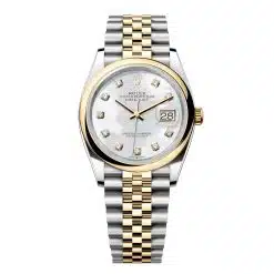 Rolex Datejust 126203-0023 Mother-of-Pearl Set with Diamonds Dial 36mm Yellow Gold & Oystersteel Domed Bezel Jubilee Bracelet