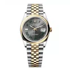 Rolex Datejust 126203-0035 Slate Roman Dial 36mm Yellow Gold & Oystersteel Domed Bezel Jubilee Bracelet