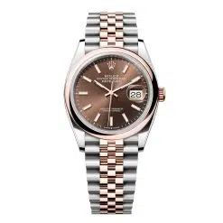 Rolex Datejust 126201-0043 Chocolate 36mm Dial Domed Bezel Jubilee Bracelet Everose Gold and Oystersteel Watch
