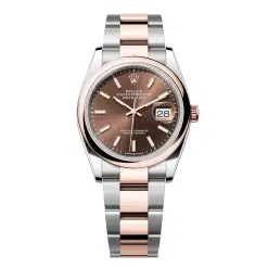 Rolex Datejust 126201-0044 Chocolate 36mm Dial Domed Bezel Oyster Bracelet Everose Gold and Oystersteel Watch